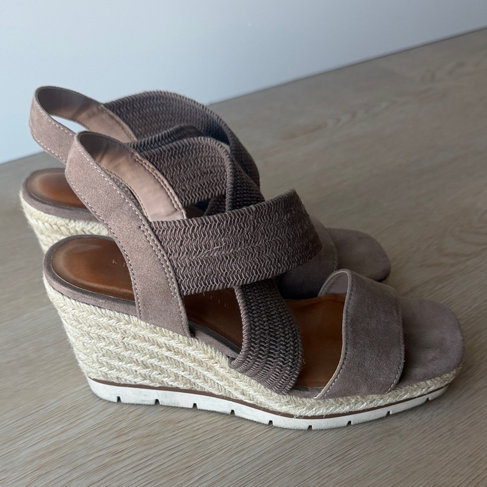 Women’s Kellie & Katie Taupe Espadrille Wedge Sandals - Picture 6 of 10